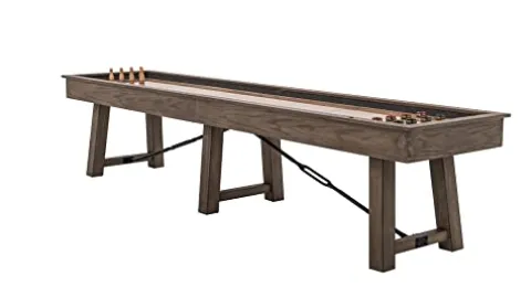 Empire USA Plank & Hide Isaac Shuffleboard Table (14′) Silvered Oak