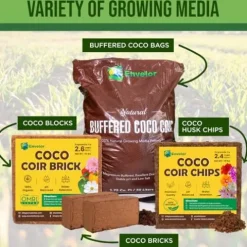 Envelor Coco Coir Bricks 100-Pack Natural 2.6 Cu. Ft. Organic Coconut Coir