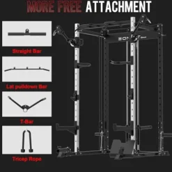 EonfitOmni Power Cage 1200 LBS Multi-Functional Home Gym Rack with Cable Crossover System