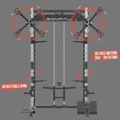EonfitOmni Power Cage 1200 LBS Multi-Functional Home Gym Rack with Cable Crossover System