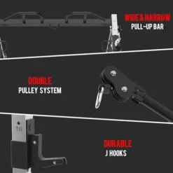 EonfitOmni Power Cage 1200 LBS Multi-Functional Home Gym Rack with Adjustable Cable Crossover
