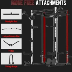 EonfitOmni Power Cage 1200 LBS Multi-Functional Home Gym Rack with Adjustable Cable Crossover