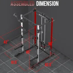 EonfitOmni Power Cage 1200 LBS Multi-Functional Home Gym Rack with Adjustable Cable Crossover