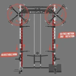 EonfitOmni Power Cage 1200 LBS Multi-Functional Home Gym Rack with Adjustable Cable Crossover