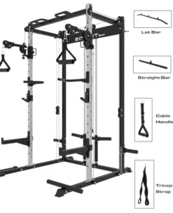 EonfitOmni Power Rack with Pulley System Home Gym Pack Black