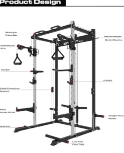 EonfitOmni Power Rack with Pulley System Home Gym Pack Black