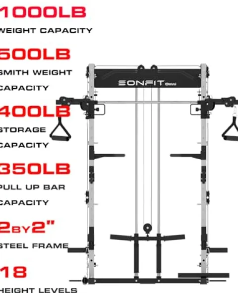 EonfitOmni Smith Machine Home Gym Equipment Red