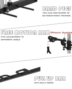 EonfitOmni Smith Machine Squat Rack with Cable Crossover Red/Black Bench