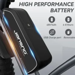 EOSBIKE JANSNO Electric Bike for Adults 20″ x 4.0 Fat Tire Electric Bicycle Black