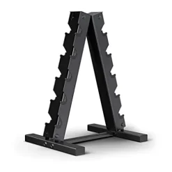Epic Fitness Premium Hex Dumbbell Set with A-Frame Rack Black