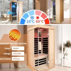 EPOFIT Single Person Far Infrared Sauna Natural