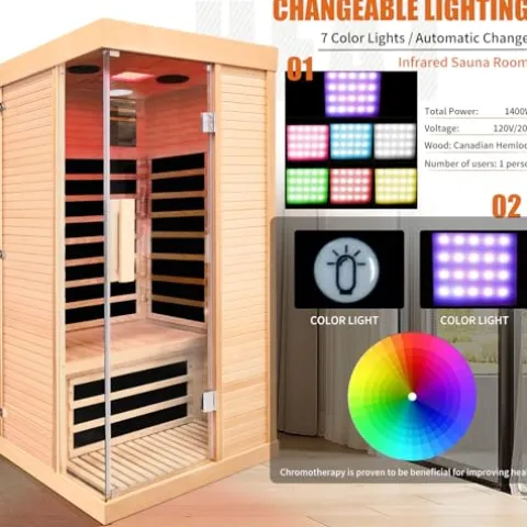 EPOFIT Single Person Far Infrared Sauna Natural