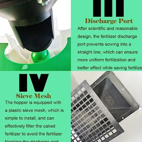 EQCOTWEA ATV/UTV Broadcaster Spreader 42.3gal Stainless Steel Green