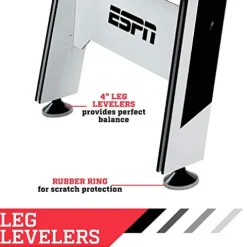 ESPN Sports Air Hockey Game Table 72 Inch Indoor Arcade Gaming Set White/Black/Red