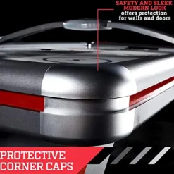 ESPN Sports Air Hockey Game Table 84 Inch Indoor Arcade Gaming Set Gray White Red