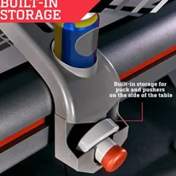 ESPN Sports Air Hockey Game Table 84 Inch Indoor Arcade Gaming Set Gray White Red