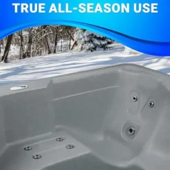 Essential Hot Tubs Inland 5-6 Person Plug & Play Spa 24 Jets LED Gray Granite