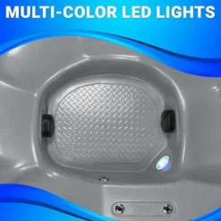 Essential Hot Tubs Inland 5-6 Person Plug & Play Spa 24 Jets LED Gray Granite