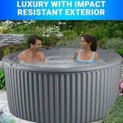 Essential Hot Tubs 20-Jet Arbor Hot Tub Seats 5-7 Gray Granite