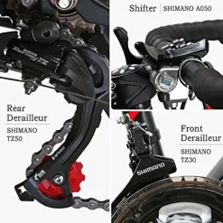 EUROBIKE Dual Disc Brake XC550 Road Bike 21 Speed Shifting System 54Cm Steel Frame 700C 3-Spoke Wheels Bicycle Blackwhite