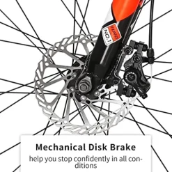 EUROBIKE Full Suspension Mountain Bike 21 Speed Bicycle 27.5″ Men’s Disc Brakes Orange