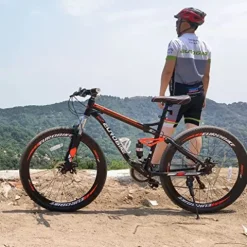 EUROBIKE Full Suspension Mountain Bike 21 Speed Bicycle 27.5″ Men’s Disc Brakes Orange