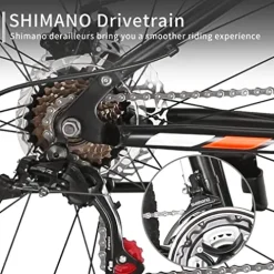 EUROBIKE Full Suspension Mountain Bike 21 Speed Bicycle 27.5″ Men’s Disc Brakes Orange