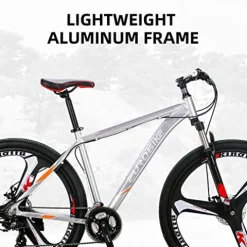 EUROBIKE Mountain Bike 29″ Men Lightweight Aluminum Frame 21-Speed Bicycles for Mens Bikes (Silvery)