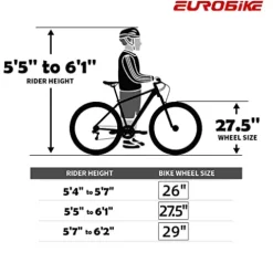 EUROBIKE Mountain Bike X1 21 Speed 27 inch Dual Disc Brakes Black-green