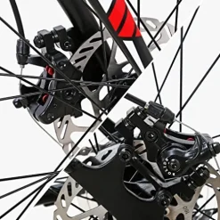 EUROBIKE Road Bike TSM550 21 Speed 49 cm Frame Dual Disc Brake 700C 3-Spoke Wheels Black White K Wheel