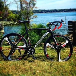 EUROBIKE Road Bike TSM 21-Speed Dual Disc Brake 700C Adult Bike 54CM Frame 3-Spoke Wheels Bicycle 54CM-SPOKE