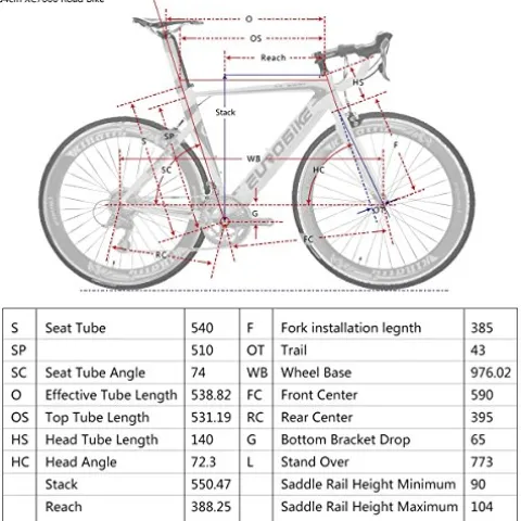 EUROBIKE Road Bike XC7000 Aluminum Frame Adult Bike Red