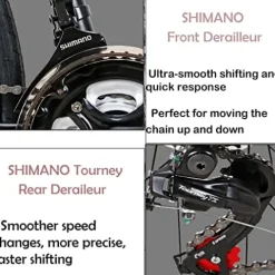 EUROBIKE XC550 Road Bike 21 Speed Women’s Bicycle Disc Brake 700C Commuter Bike 54cm-32 Spoke