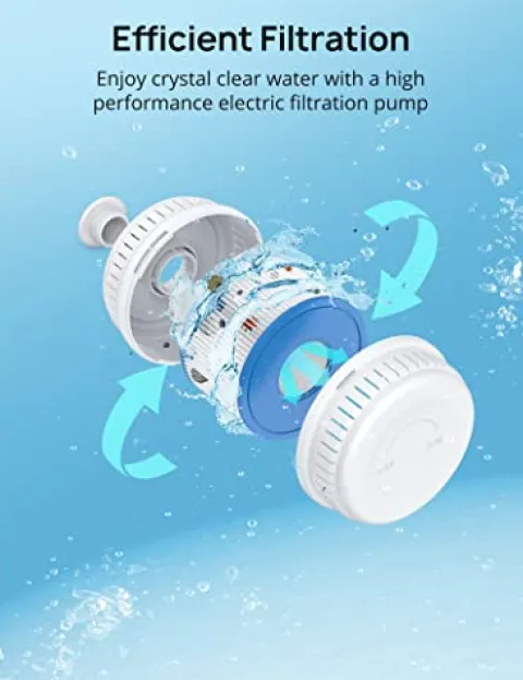 Evajoy Inflatable Hot Tub with LED, Electric Heater Pump, 140 Air Jets for 4-6 Adults Brown