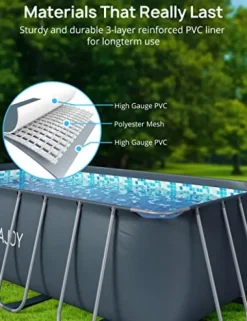 Evajoy Metal Frame Swimming Pool Set Blue