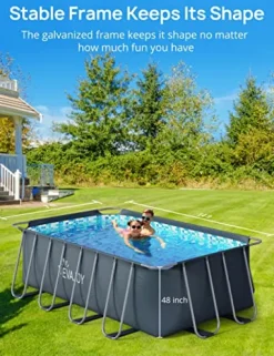 Evajoy Metal Frame Swimming Pool Set Blue