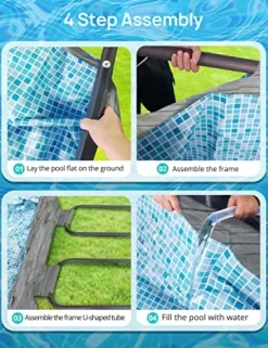 Evajoy Metal Frame Swimming Pool Set Blue