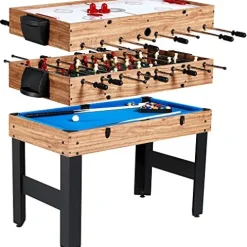 Evelove 3-In-1 Multi Combo Game Table Foosball Soccer Billiards Pool