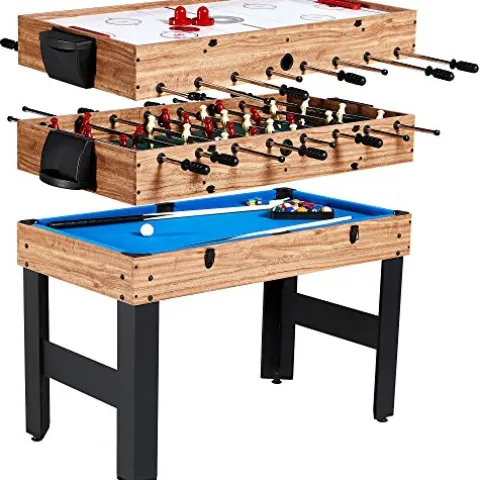 Evelove 3-In-1 Multi Combo Game Table Foosball Soccer Billiards Pool