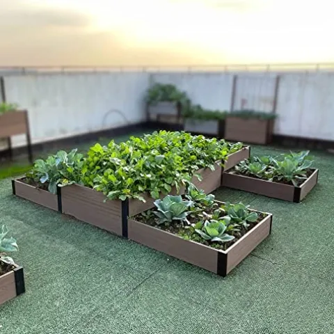 Everbloom Modular Tiered Garden Bed Brown