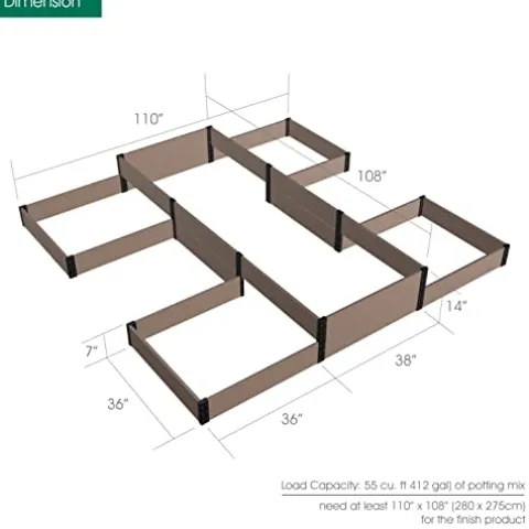 Everbloom Modular Tiered Garden Bed Brown