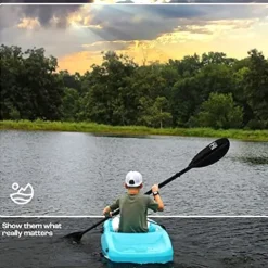 Evrwild Kids 6.5ft Kayak with Paddle, Lightweight Premium & Stable, 3-Level Footrest, Sit On Top for Youth to Teen Up to 130lbs, Grinnell Glacier Blue