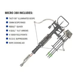Excalibur Micro 380 Compact Hunting Crossbow Mossy Oak Break-Up Country w/Tact-100 Illum Scope