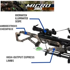 Excalibur Micro 380 Lightweight Compact Ambidextrous Crossbow Realtree Excape w/Overwatch Scope