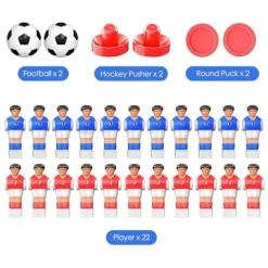 Famispick 2in1 Foldable Foosball and Air Hockey Table Brown