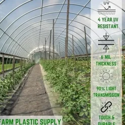Farm Plastic Supply 4 Year Clear 6 Mil Greenhouse Plastic Sheeting Clear 40′ x 100′