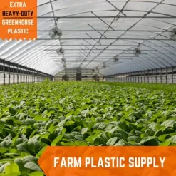 Farm Plastic Supply Clear Greenhouse Plastic Sheeting 8 mil 50′ x 70′ White