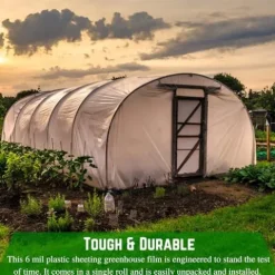 Farm Plastic Supply Clear Greenhouse Plastic Sheeting 6 mil 1 Year UV Resistant Polyethylene 60′ x 80′
