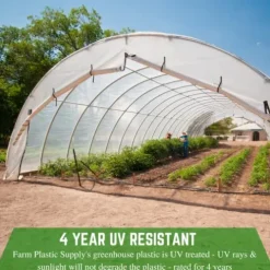 Farm Plastic Supply Clear Greenhouse Plastic Sheeting 6 Mil 54′ x 75′ UV Resistant