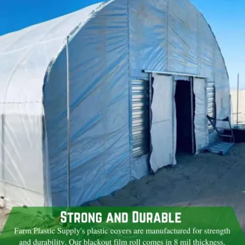 Farm Plastic Supply Panda Film Light Deprivation Greenhouse Cover 8 mil 32′ x 100′ Black